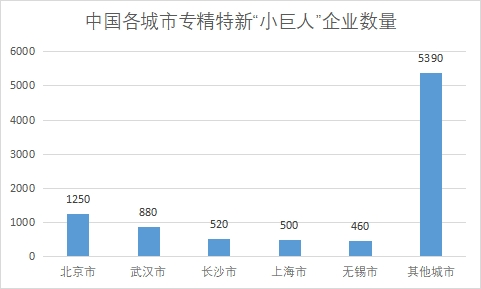 各城市專精特新“小巨人”企業(yè)數(shù)量
